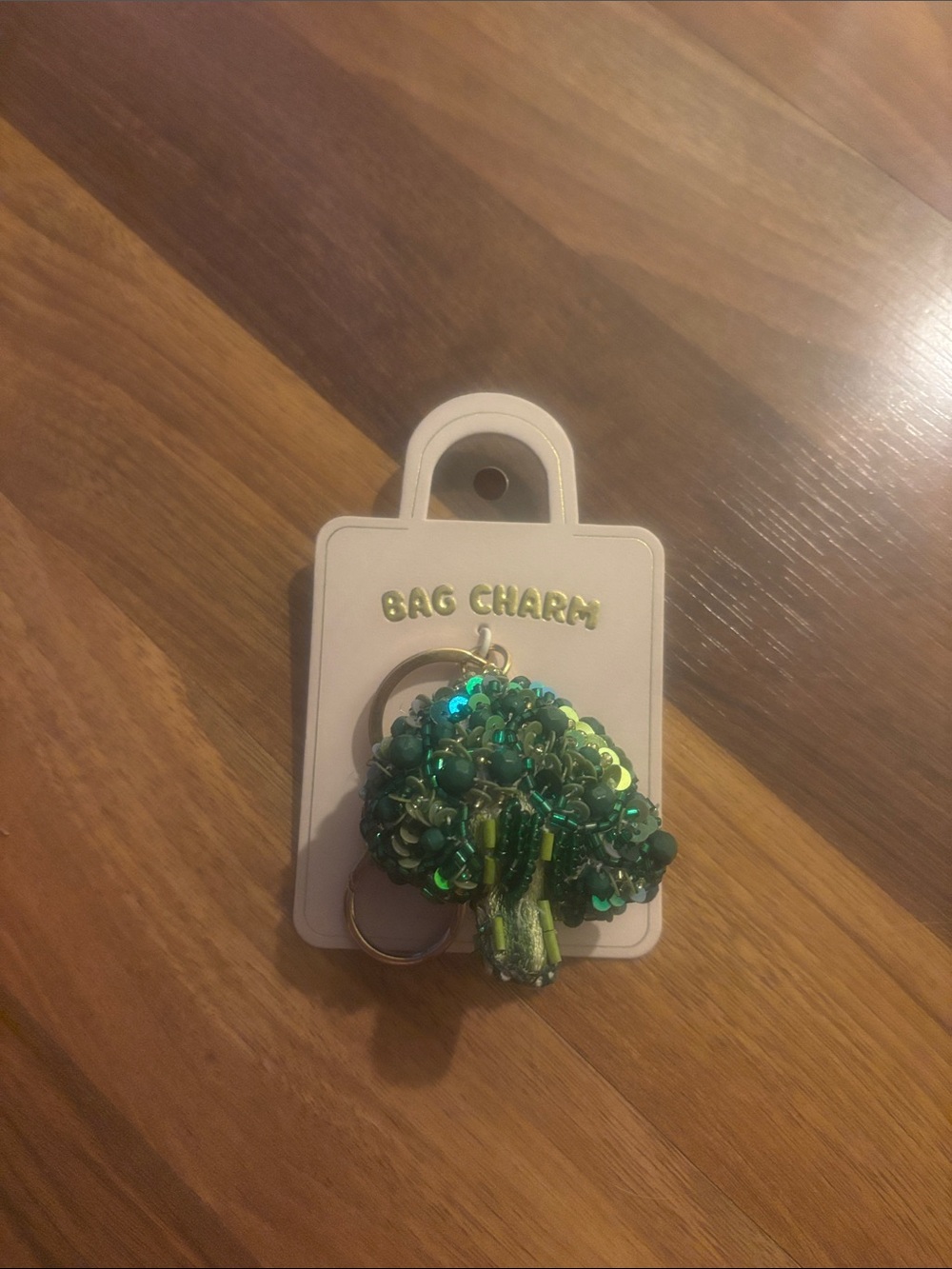 Anthropologie Broccoli Green Sequin Cluster Bag Charm